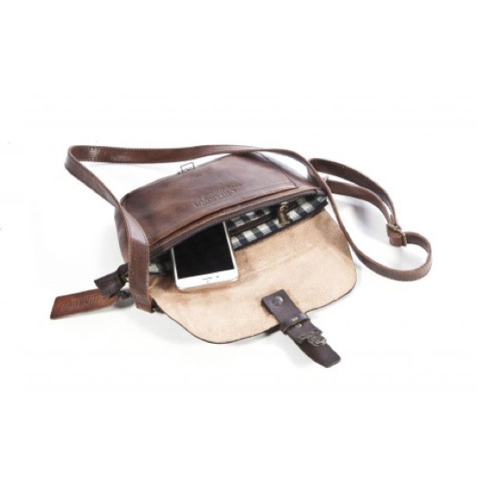 Chiarugi Firenze Italian Leather Crossbody Bag Cognac - Picture 12 of 12